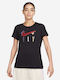 Nike Swoosh Fly 2 Damen Sportlich T-shirt Dri-Fit Schwarz