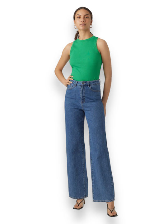 Vero Moda Women's Summer Blouse Cotton Sleeveless Green