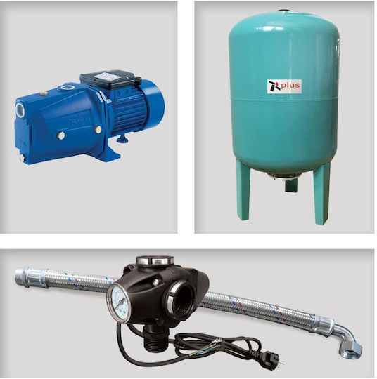 Plus 303526 Einphasig Wasserdruckpumpe mit Vertikal Behälter 50 Liter 1hp