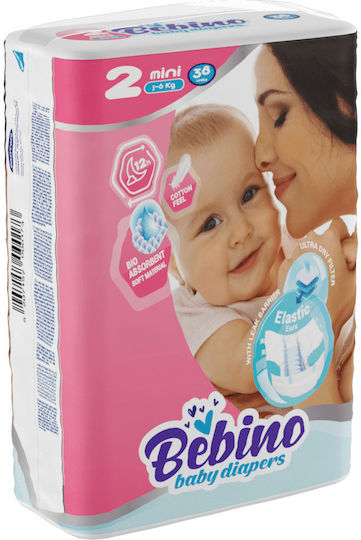 Bebino Πάνες με Αυτοκόλλητο Mini No. 2 για 3-6kg 38τμχ