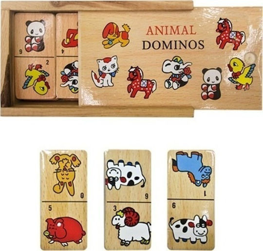 Board Game Domino with Wild Animals for 2+ Players 3+ Years Old (EN) Classic World