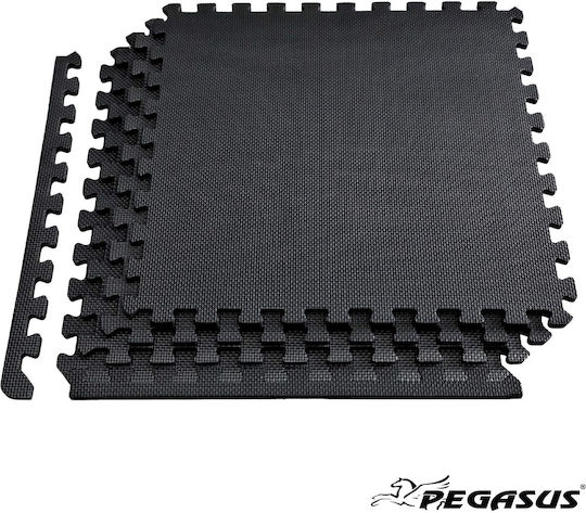 Pegasus Podele Puzzle Sala de sport Negru 60x60x1.2cm 4buc