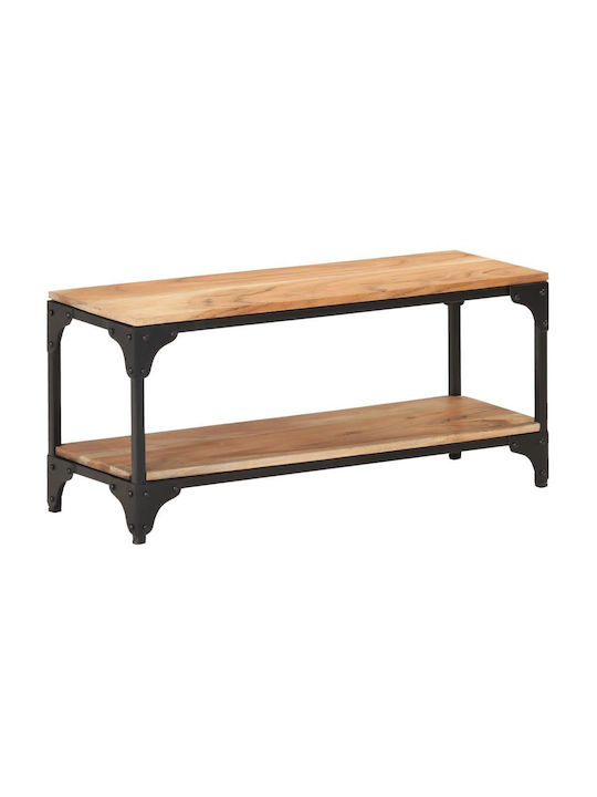 Rectangular Solid Wood Coffee Table Natural L90xW30xH40cm