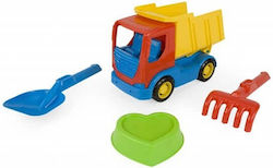 John Plastic Beach Truck Set with Accessories (4pcs)