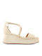 Women's Leather Platform Shoes Beige Q47009683 581