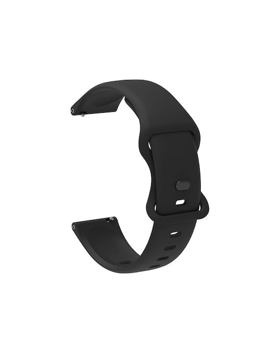 Λουράκι Σιλικόνης με Pin Μαύρο (Garmin Venu / Samsung Galaxy Watch Active 2)