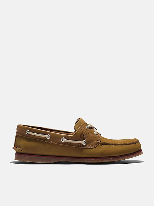 Men's Leather Boat Shoes Brown