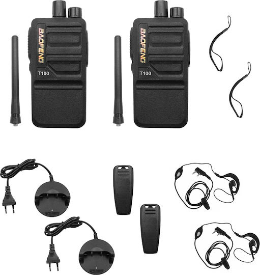 Baofeng BF-T100 Wireless Transceiver UHF/VHF 8W without Screen Set of 2pcs