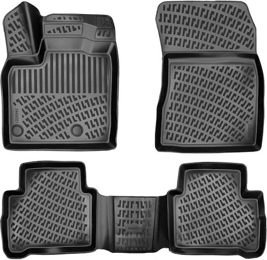 Wöller Set of Front and Rear Mats 4pcs Tray Type for Nissan Qashqai 2021+ Black
