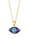 Loisir Dreams Necklace Eye Gold Plated with Zircon Blue
