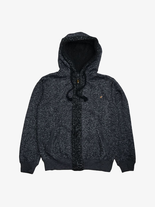 Billabong Cardigan pentru copii din material frotirat cu glugă Negru