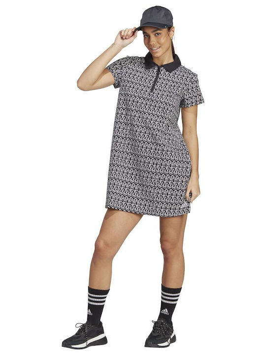 Sommer Mini Sportliches Damenkleid Kurzärmelig Marineblau