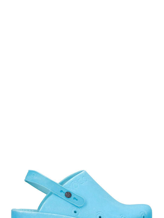 Clogs Xocoi cu flocare pentru femei - Mules și papuci turcoaz, sandale (Turcoaz pentru femei - XOLWWF33)