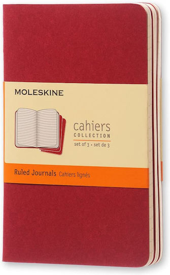 Moleskine Cahier Сет 3 Тетрадки На райета Червен