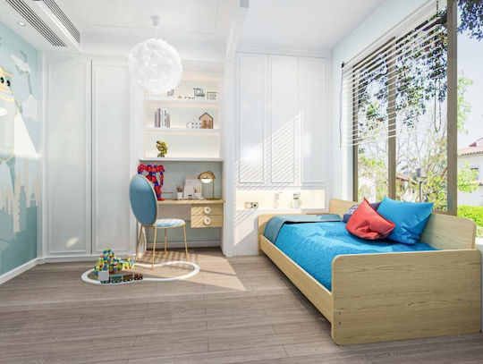 Kids Bedroom Set 2pcs with Bed for Mattress 90x200cm
