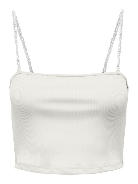 Only Women's Summer Crop Top with Straps White