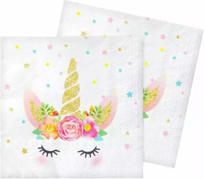 Paper napkins 33cm Unicorn face / 20pcs