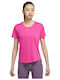 Nike One Femeie Sport Tricou Dri-Fit Fuchsia