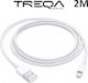 Treqa CA-2012 USB-A to Lightning Cable Λευκό 2m