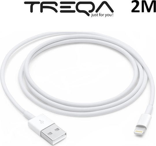 Treqa CA-2012 USB-A to Lightning Cable Λευκό 2m