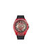 Police Watch Automatic with Black Leather Strap