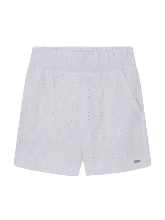 Șort/Salopetă Copii din Material Textil Gigi Alb