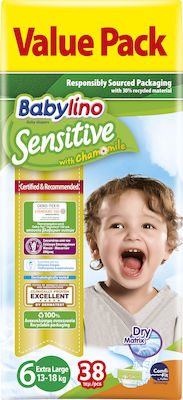 Babylino Sensitiv Sensitive Scutece cu bandă adezivă Nr. 6 pentru 13-18 kgkg 190buc