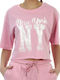 Admiral Γυναικείο Crop T-shirt Ροζ
