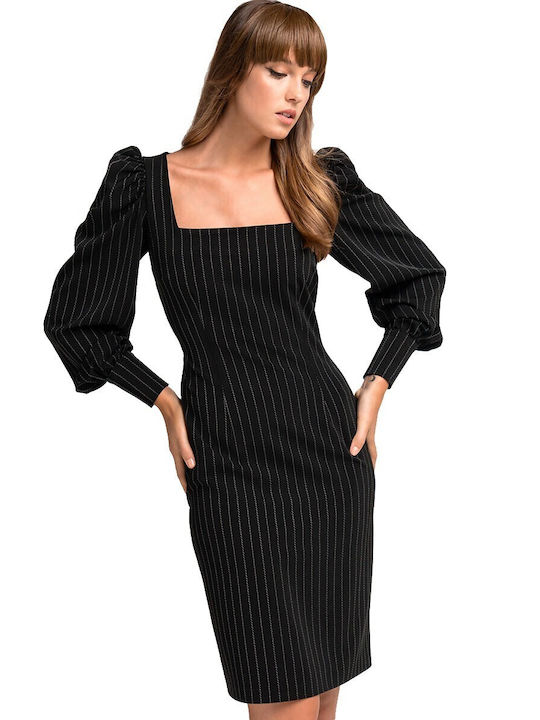 Charmstyle Women's Striped Dress in Black 54336 Black