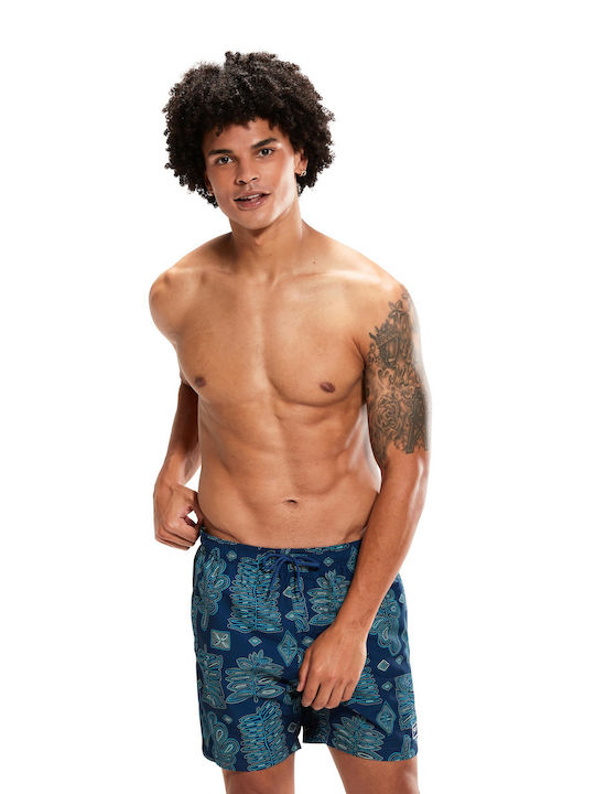 Speedo Bărbați Înot Șorturi Blue / Green cu Modele