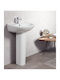 Tema Wall-Mounted Drop-In Porcelain Bathroom Sink 55x45cm White