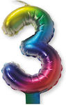 Procos Birthday Candle Number "3" Multicolored 92678