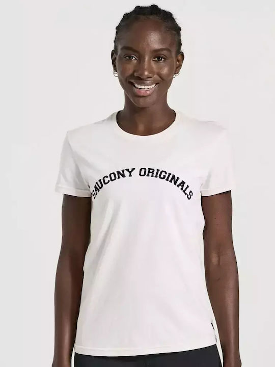 Saucony Rested Damen Sport T-Shirt Beige