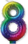 Procos Birthday Candle Number "8" Multicolored 92683