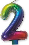 Procos Birthday Candle Number "2" Multicolored 92677