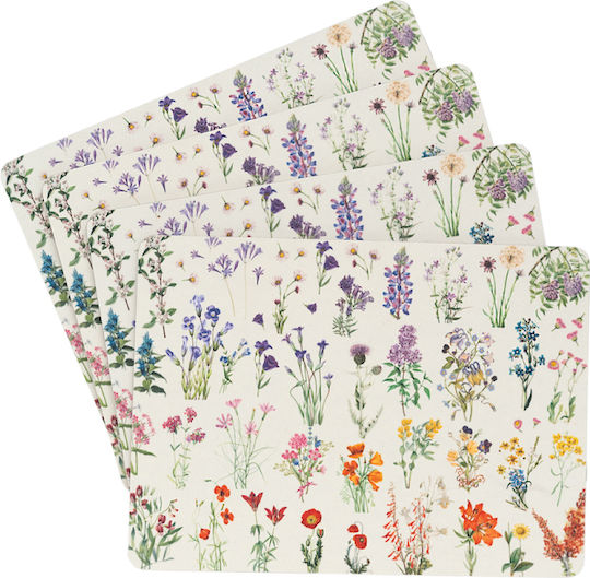 Grupo Erik Botanical Wild Flowers Platzdeckchen Kork Mehrfarbig 4Stück