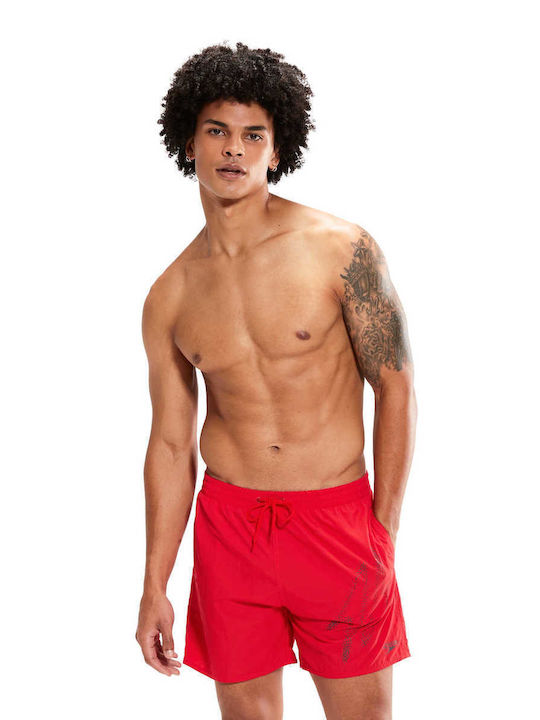 Speedo Hyper Boom Logo Men's Swimwear Shorts Red