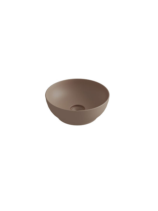 Olympia Trend Round 02 Pe blat Lavoar Porțelan 38x38x14.4cm Brown Matt