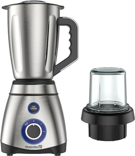 Hausberg Μπλέντερ με Πλαστική Κανάτα 1.5 lt 600W Inox HB7763