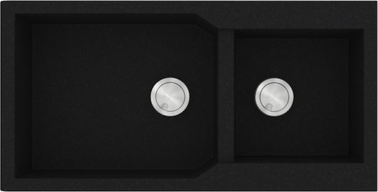 Sanitec Ultra Granite Drop-In Sink Synthetic Granite W98xD50cm Nero