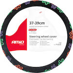 AMiO Car Steering Wheel Cover with Diameter 39cm Synthetic Black