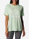 Columbia Bluebird Day Γυναικείο T-shirt Light Green με Στάμπα
