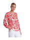 Bill Cost 10-341920-0 Blouse with balloon sleeve and embroidery red