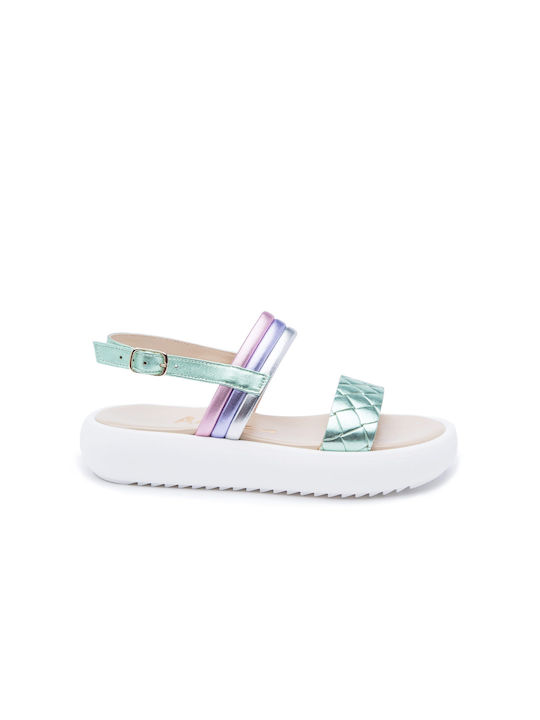 AMICA flatform sandals leather fashion girl - GREEN - GREEN