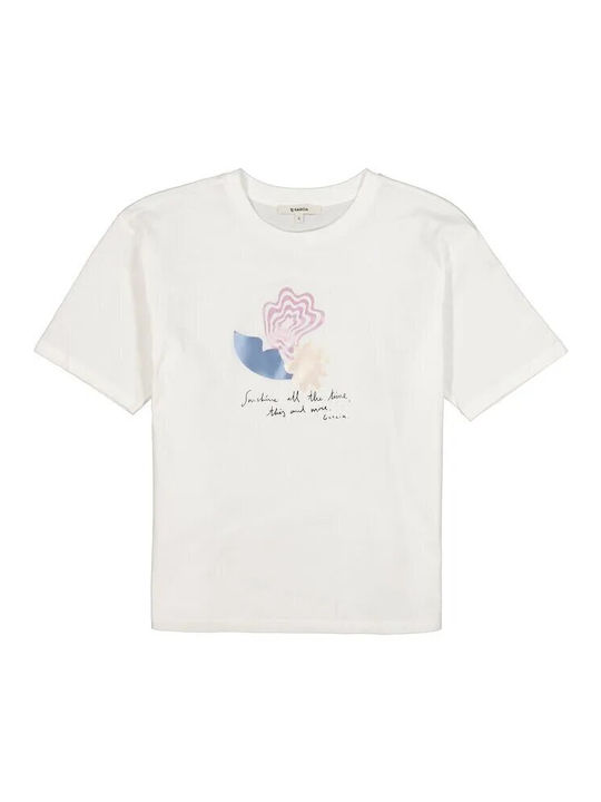 T-shirt γυναικείο με στρογγυλή λαιμόκοψη Garcia Jeans (C30010-53-OFF-WHITE)
