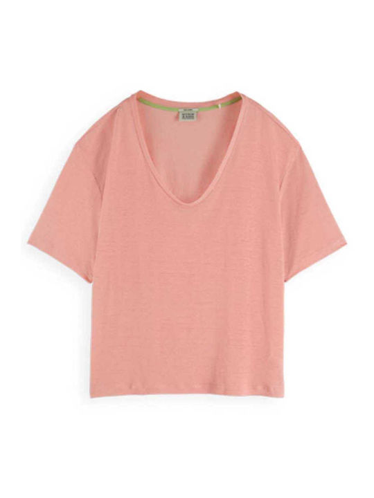 Tricou tricou moale cu gât în V 171790 SC5696 blush peach