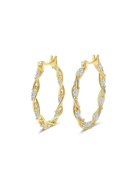 Gold plated Hoops Made of Silver 925