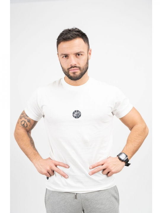 New Balance Ανδρικό T-shirt Λευκό με Στάμπα