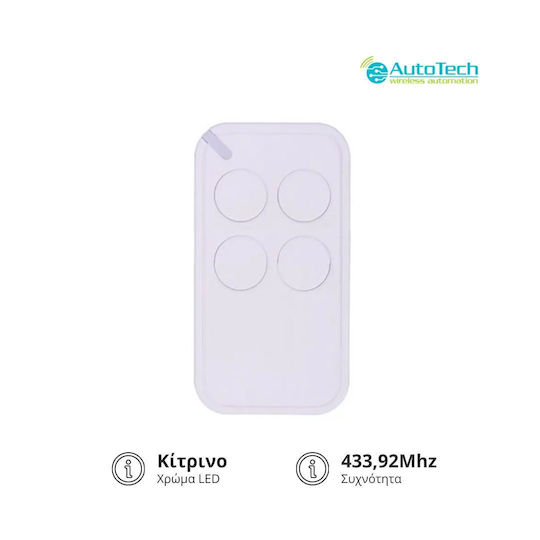 Autotech 4-Channel Garage Door Remote Control with Rolling Code 433.93MHz