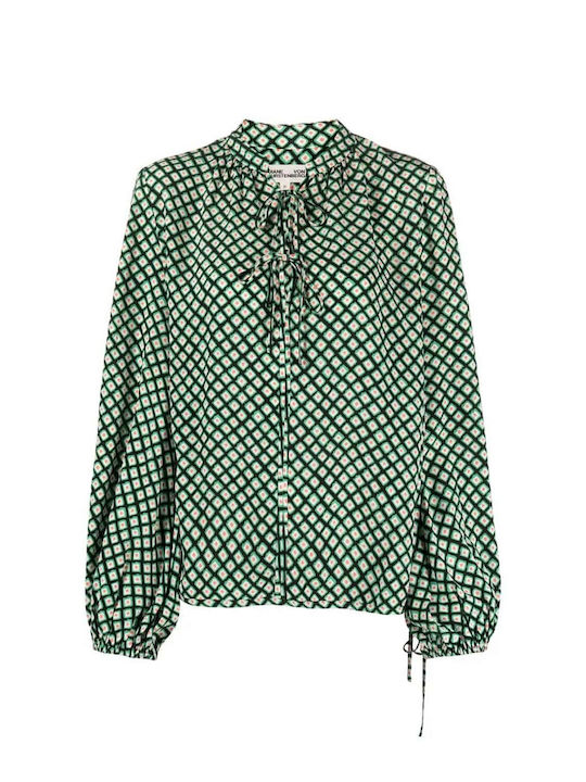 Dvf Ginny Blouse DVFBL1R011PCSIG painted cube sm indian green